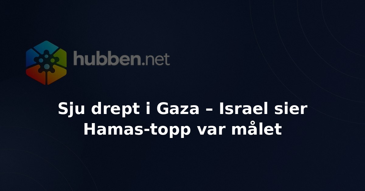Sju drept i Gaza – Israel sier Hamas-topp var målet
